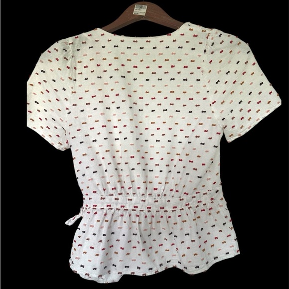 Madewell White Wrap Blouse with Stitching Detail Size XS - Picture 2 of 6